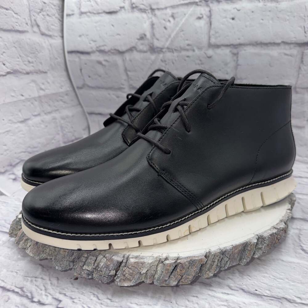 Cole Haan Mens Zerogrand Chukka Boot Size 12M Black White NWOB - Picture 3 of 15